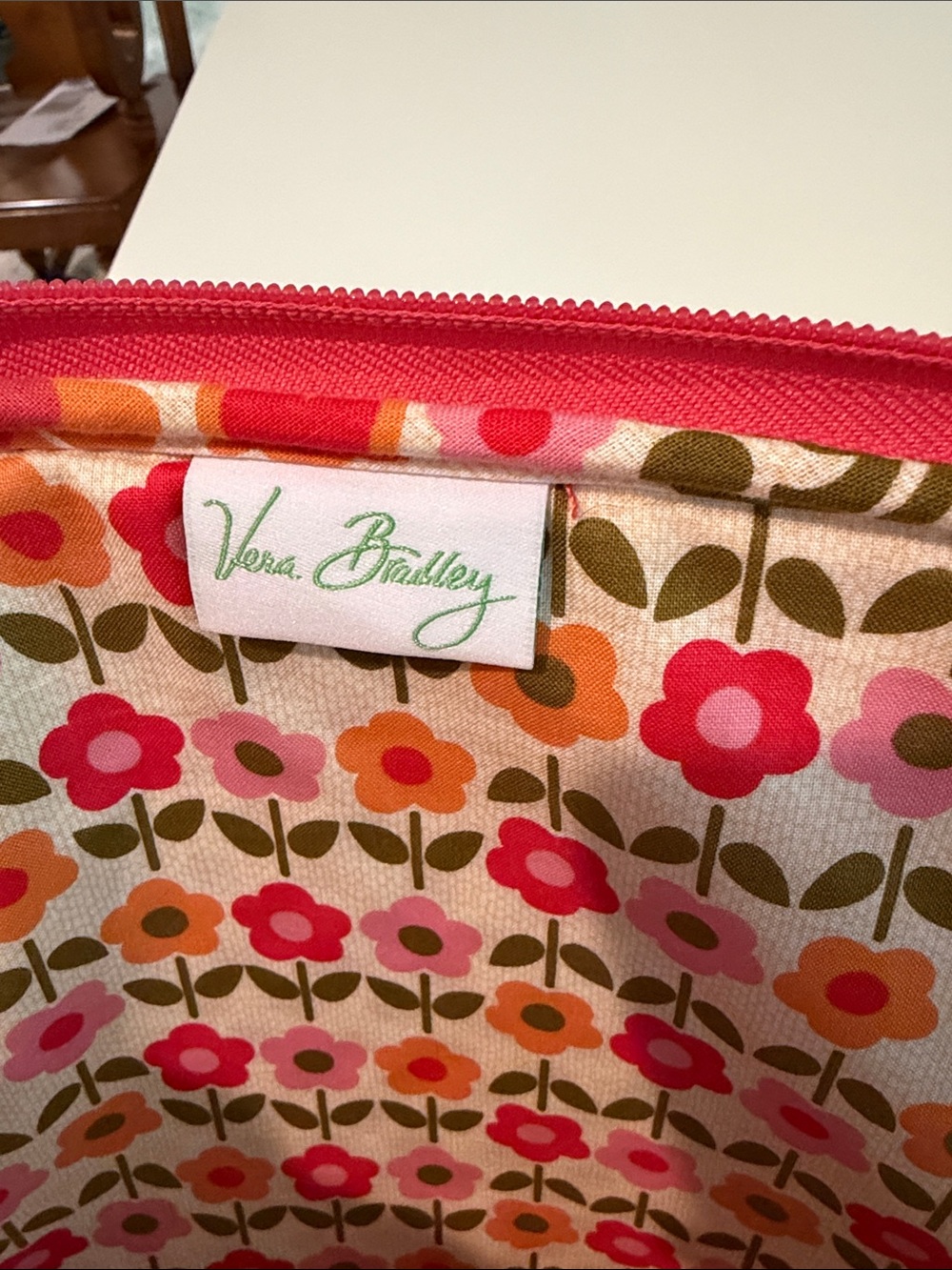 Vera Bradley Floral Quilted Laptop Case in Pink, Orange & Olive - Picture 2 of 6